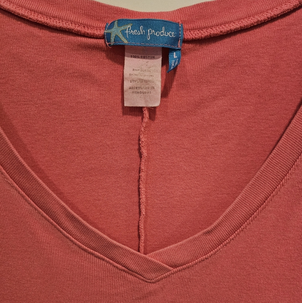 Fresh Produce Pink V-Neck Short Sleeve Maxi Dress Large - Picture 3 of 7